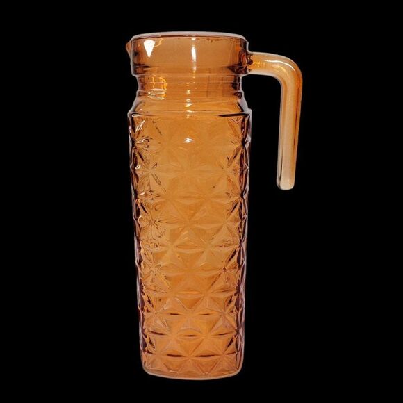Amber Diamond Cut Juice Pitcher - Picture 3 of 10